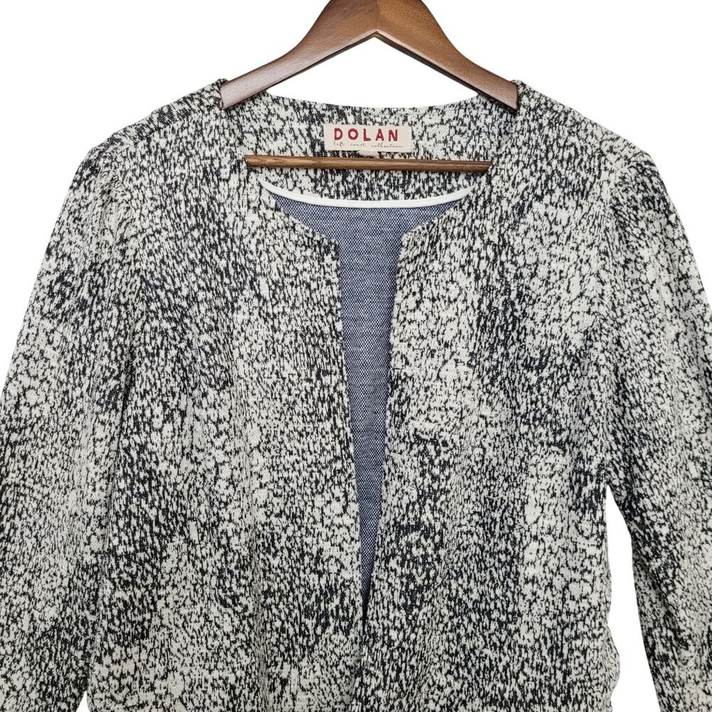 Anthropologie Dolan Eva Marbled Cropped Jacket Womens Size M Black & White - Picture 4 of 6